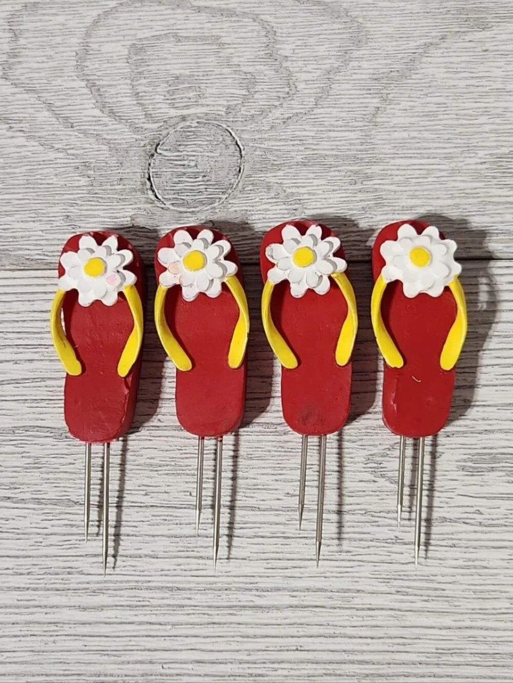 Set Of 12 Colorful Flip-Flop Corn-On-The-Cob Holders